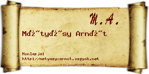 Mátyásy Arnót névjegykártya